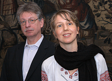 Ein Foto von den Die Preisträger 2006: Reinhard Jirgl und Svenja Leiber. 