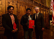 Verleihung des 16. Bremer Solidaritätspreises an Martín und Víctor Fernández Guzmán. Foto: Senatspressestelle