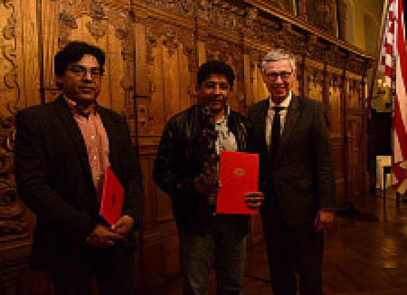 Verleihung des 16. Bremer Solidaritätspreises an Martín und Víctor Fernández Guzmán.