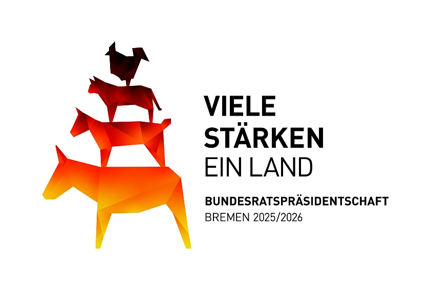 Logo der Bundesratspräsidentschaft Bremen. Viele Stärken. Ein Land.