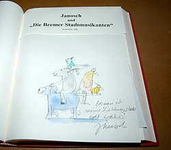 Ein Bild von der Janosch Zeichnung im Goldenen Buch