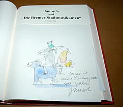 Ein Bild von der Janosch Zeichnung im Goldenen Buch