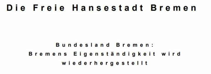 1947: Bremens Eigenständigkeit wird wieder hergestellt