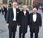 Bürgermeister Jens Böhrnsen (Mitte) mit Peter Löscher (links), Vorstandsvorsitzender der Siemens AG und Detthold Aden, Vorstandsvorsitzender der BLG Logistics