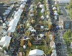 Blick auf die Ländermeile aus dem 21. Stock des Weser Towers (3.10.2010)