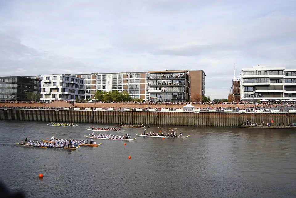 Das Drachenbootrennen im Europahafen am 3. Oktober 2010