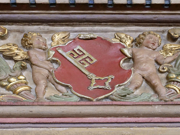 Schlüssel am Portal in der Oberen Halle