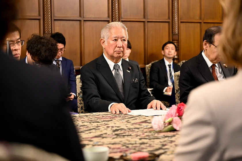 Der Pr&auml;sident des japanischen Unterhauses Eisuke Mori