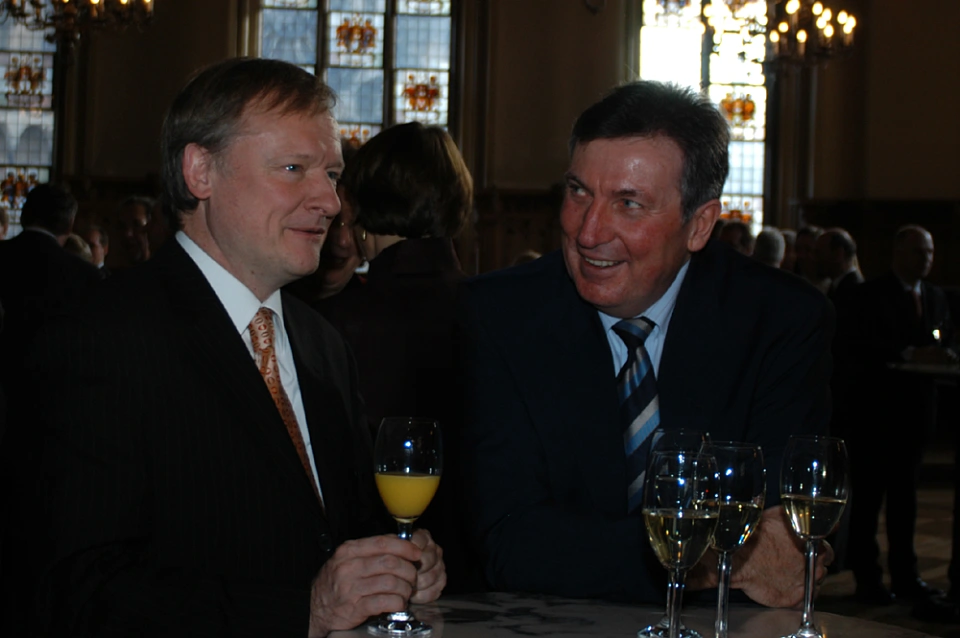 Zu den G&auml;sten geh&ouml;rten SPD-Landesvorsitzender Detlev Albers (links) und ...