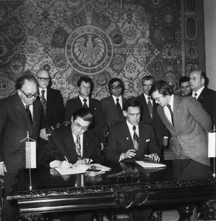 Vertragsunterzeichnung Bremen-Danzig 1976