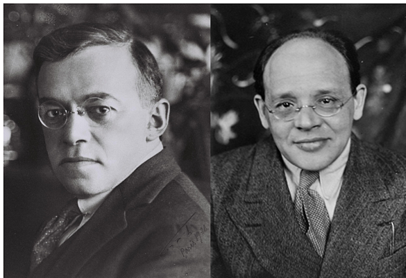 Fotos von Isaac Babel und Vladimir Jabotinsky