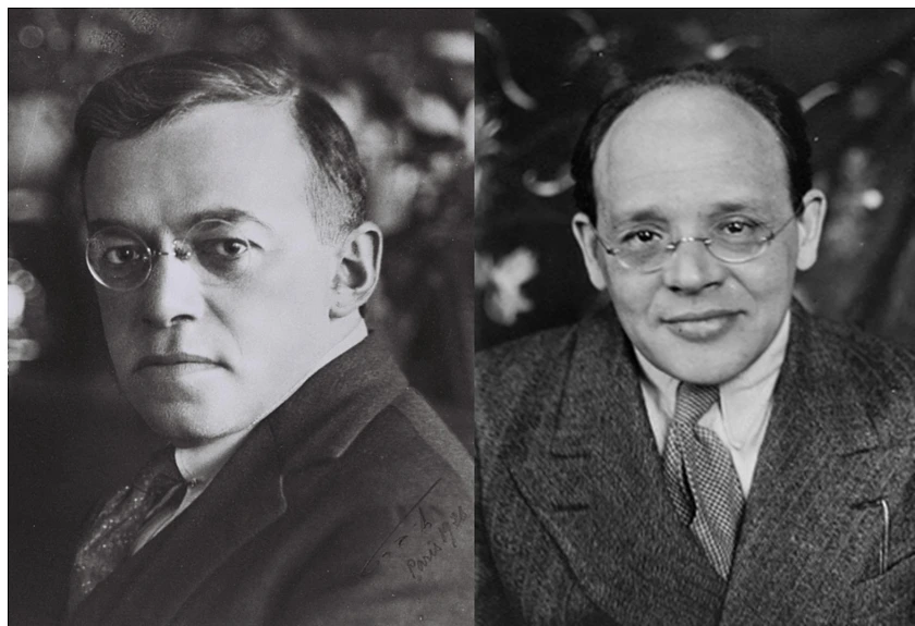 Fotos von Isaac Babel und Vladimir Jabotinsky