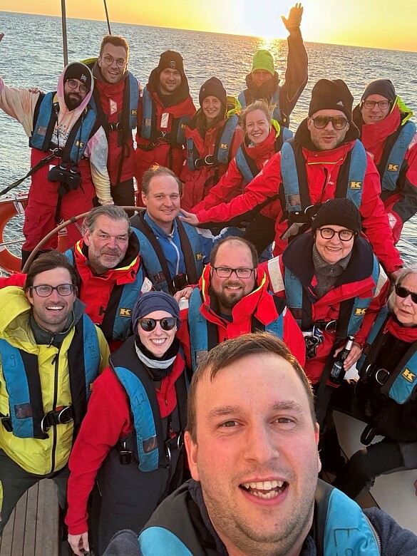 Die Crew der Bremer Hochseesegelyacht Esprit auf dem Weg nach Danzig
