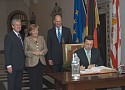 Kurz vor Beginn der Eröffnungsveranstaltung in der Oberen Rathaushalle: Bürgermeister Jens Böhrnsen, Bundeskanzlerin Angela Merkel, Kommissionspräsident Jose Manuel Barroso und Bundesminister Wolfgang Tiefensee (v.li.)