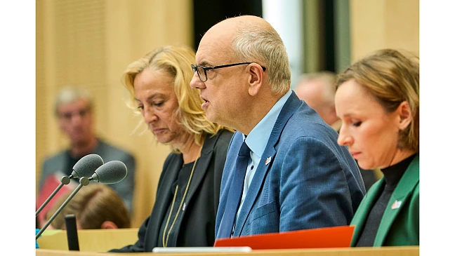 v.l. Direktorin Rettler, Bundesratspräsident Bovenschulte, Bevollmächtigte Staatsrätin Böhning.