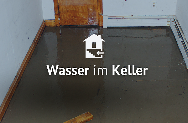 Symbolbild mit Schriftzug Wasser im Keller