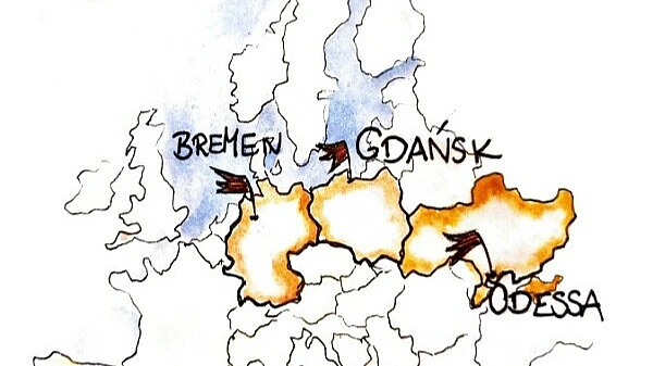 Karte Bremen-Danzig-Odesa