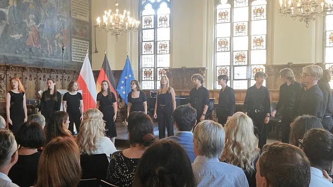 Delegation der Stadt Danzig und Festveranstaltung im Rathaus