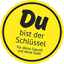 Logo auf dem steht: Du bist der Schlüssel - Für deine Zukunft und deine Stadt