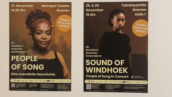 Plakate vom People of Song und Sound of Windhoek in Bremen