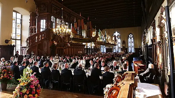 Blick in die Obere Rathaushalle während der Schaffermahlzeit 2018